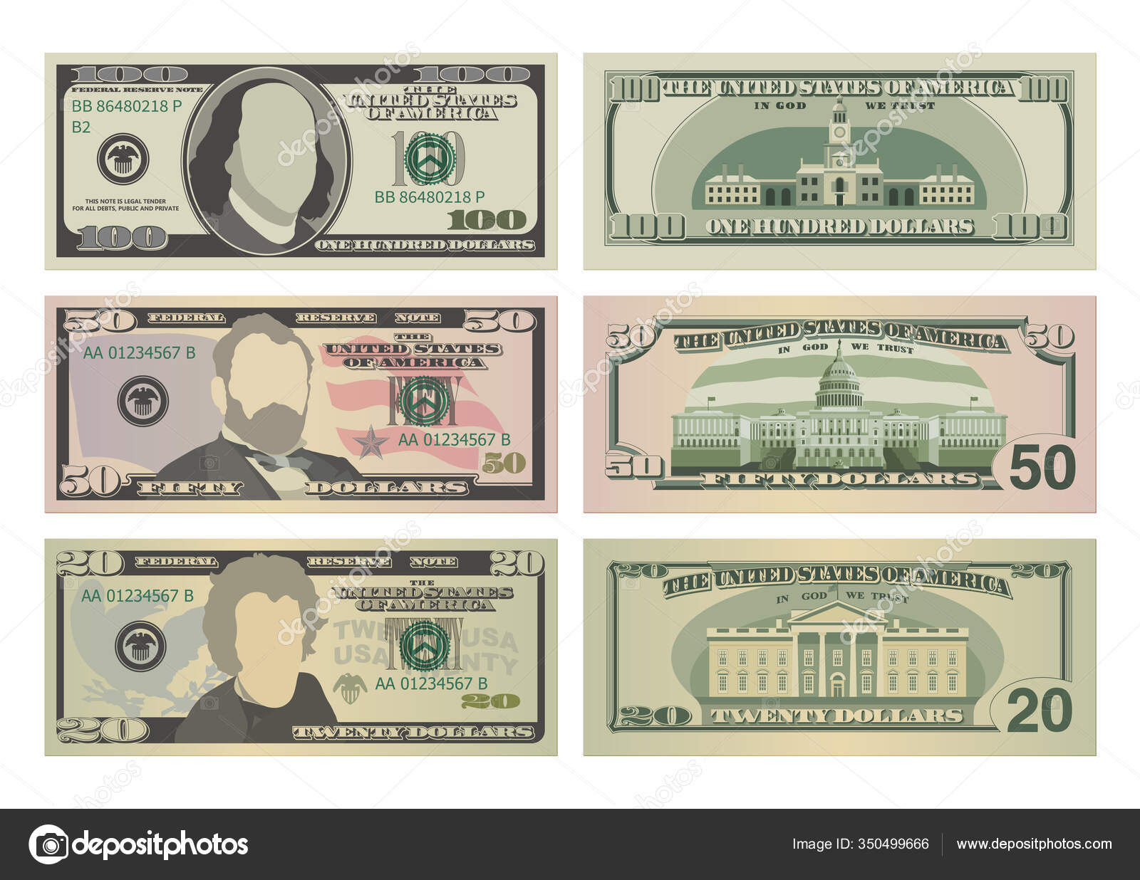 one dollar bill front and back