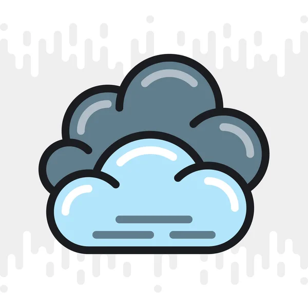 Overcast, cloudiness or nebulosity icon for weather forecast application or widget. Clouds close up. Color version on light gray background — Stock vektor