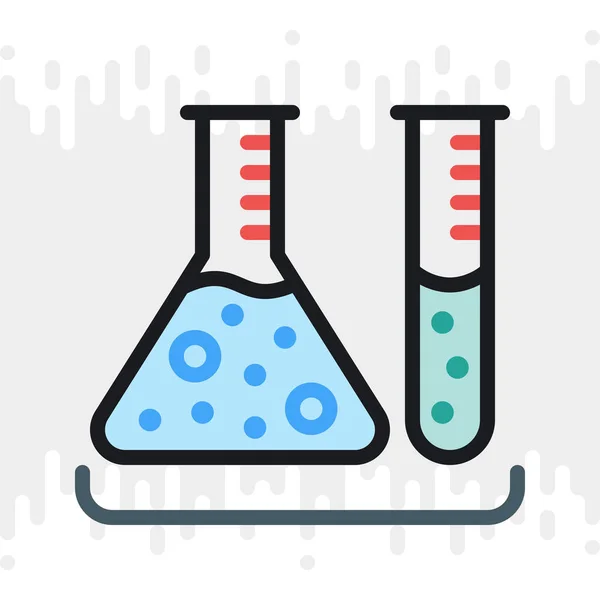 Значок пробирки. концепция лабораторного оборудования. Простая цветовая версия на светло-сером фоне — стоковый вектор