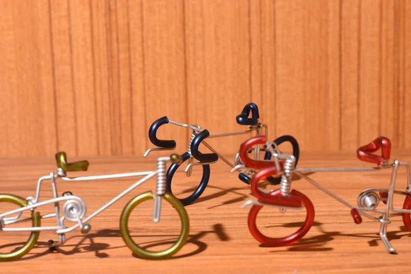 Bicycle Model Wooden Floor — Stock Photo, Image