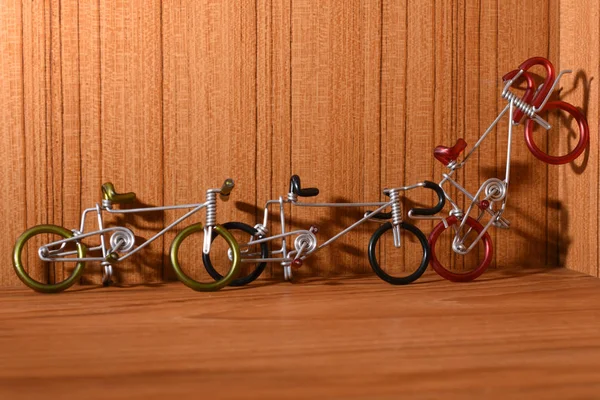 Bicycle Model Wooden Floor — Stock Photo, Image