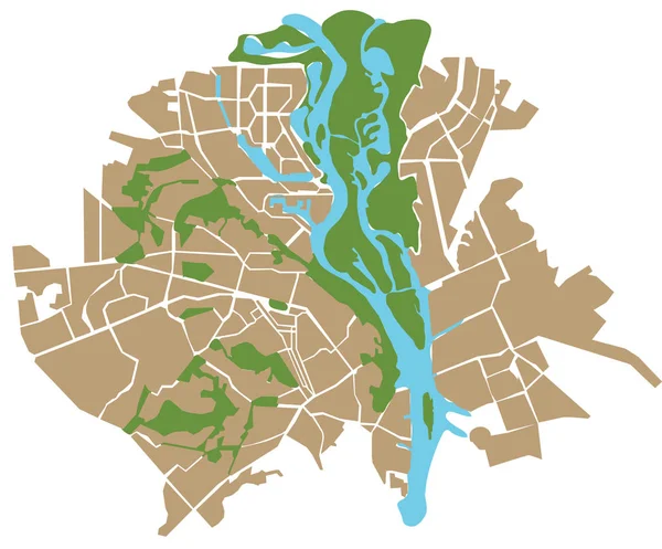 Mapa Vectorial Kiev Ucrania — Archivo Imágenes Vectoriales