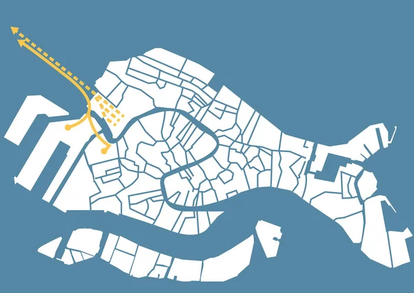 Mapa Vectorial Venecia Italia — Vector de stock