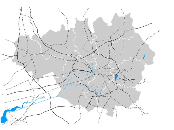 Manchester (İngiltere) ve Greater Manchester ulaşım vektör harita