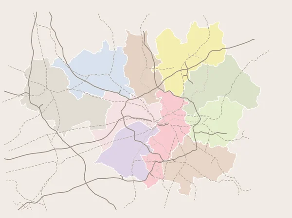 Manchester (İngiltere) ve Greater Manchester ulaşım vektör harita