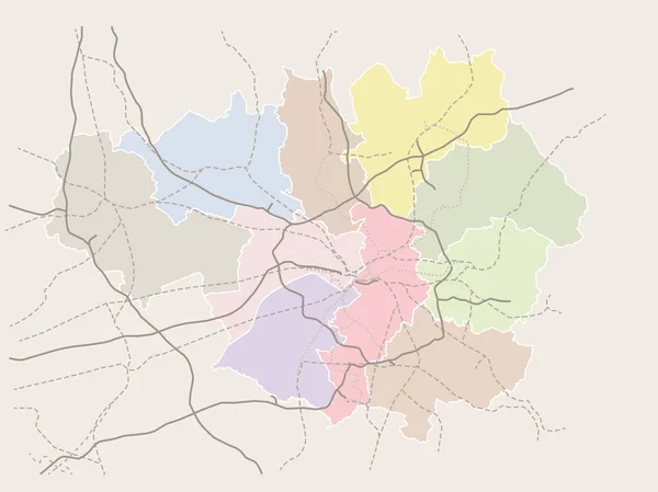Manchester England Greater Manchester Transportation Vector Map — Stock Vector