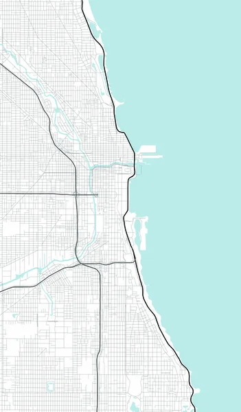 Chicago Illinois Estados Unidos Mapa Vetorial Rua — Vetor de Stock