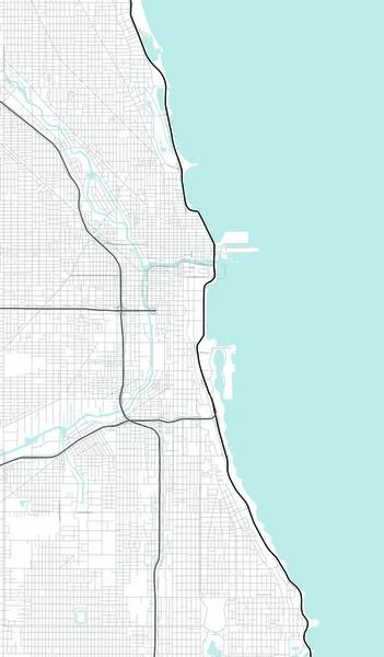 Chicago Illinois Abd Sokak Vektör Harita — Stok Vektör