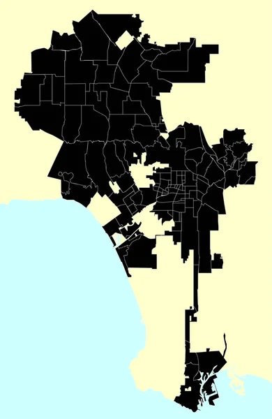 Los Angeles, Kaliforniya (ABD) vektör haritası