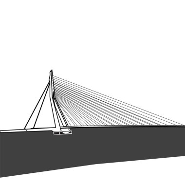 Erasmus bridge Rotterdam vektör simgesi