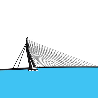 Erasmus bridge Rotterdam vektör simgesi
