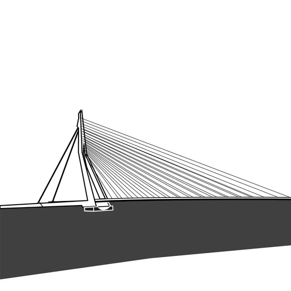 Erasmus bridge Rotterdam vektör simgesi