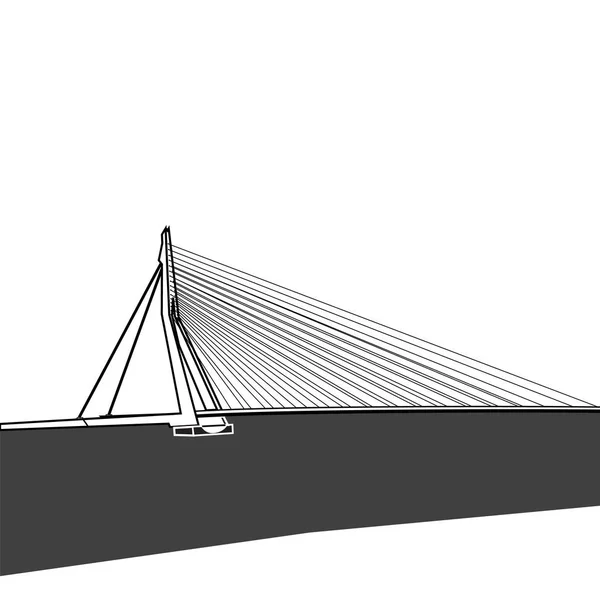Ponte Erasmus Ícone Vetorial Roterdão —  Vetores de Stock