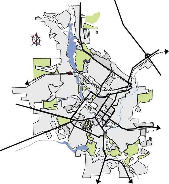 Kirovograd / Kropyvnytskyi (Ukrayna) vektör harita