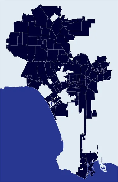 Mapa Wektora Miasta Los Angeles Kalifornia Usa — Wektor stockowy