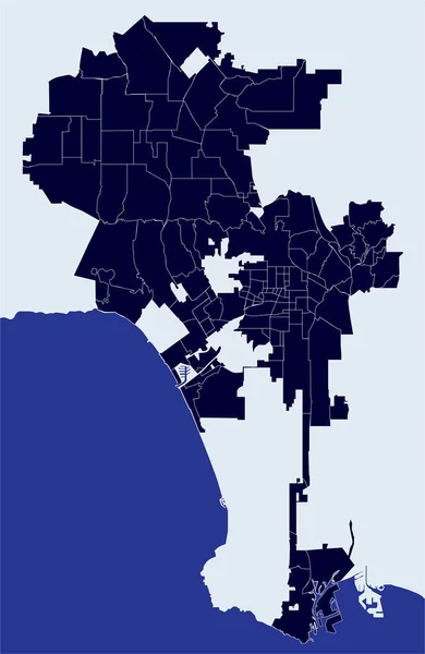 Векторная Карта Лос Анджелес Калифорния Сша — стоковый вектор