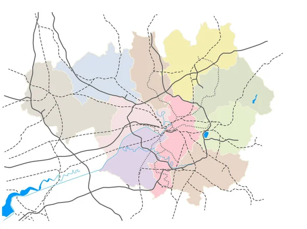 Vektör harita Manchester (İngiltere) ve Greater Manchester ulaşım planları