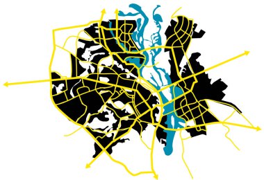 Kiev (Ukraine) vector map clipart