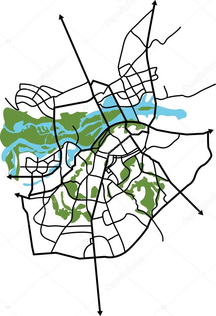 Kiev (Ukraine) vector map