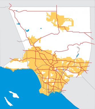 Los Angeles County, Kaliforniya (ABD) vektör harita