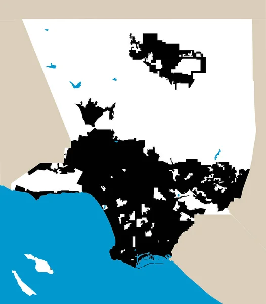 Los Angeles County Kaliforniya Abd Vektör Harita — Stok Vektör