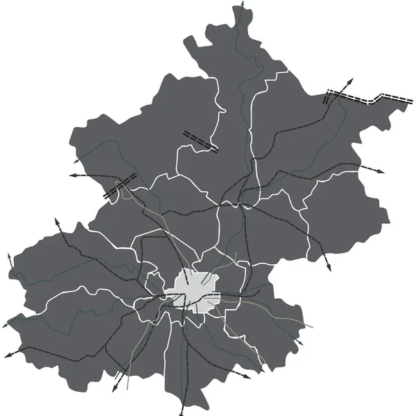 Векторная Карта Пекина Китайская Народная Республика Пекина — стоковый вектор