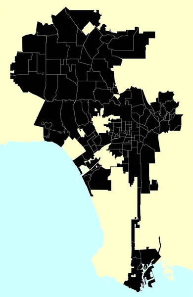 Los Angeles California Estados Unidos Mapa Vetorial — Vetor de Stock