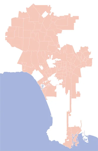 Векторная Карта Лос Анджелес Калифорния Сша — стоковый вектор