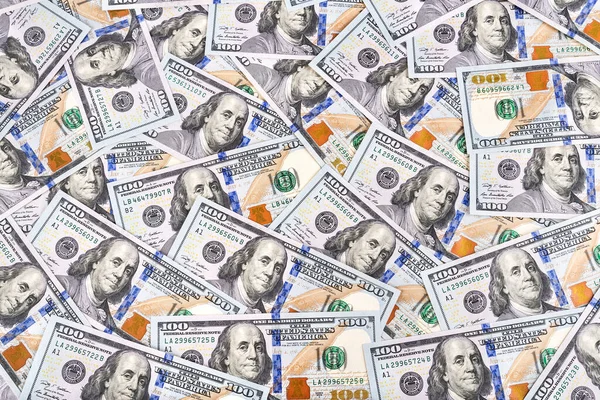 Background Many New Design One Hundred United States America Dollars — Stock Photo, Image