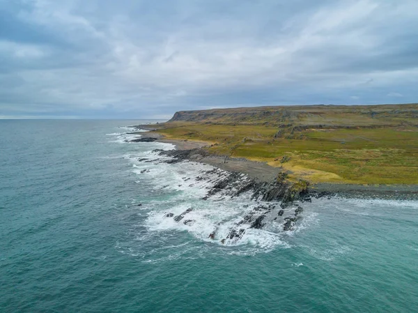 Aerial View Barents Sea Coast Rybachiy Peninsula — Stock Photo, Image