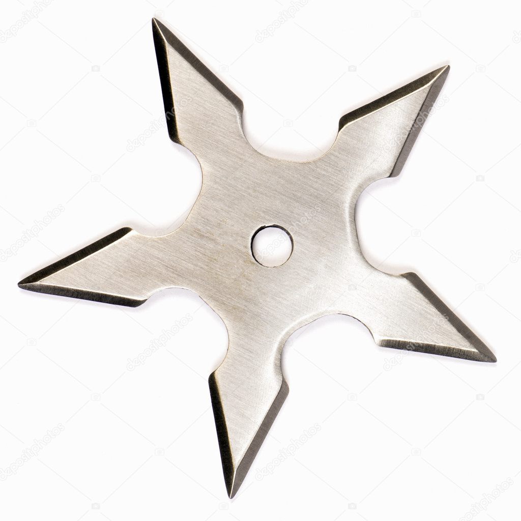 isolated silver shuriken