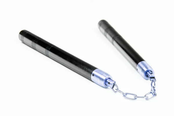 Isolierte schwarze Nunchaku — Stockfoto