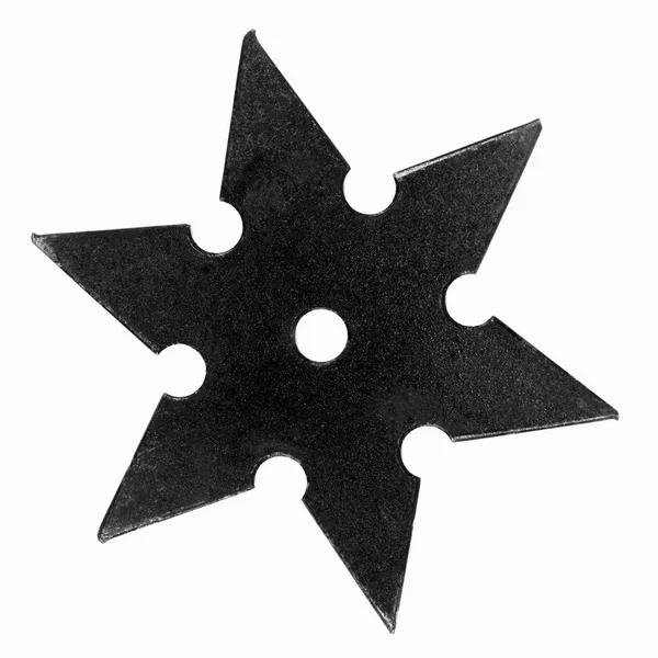 Isolated black shuriken — Stock Photo, Image