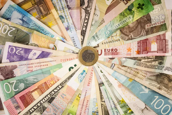 Different mixed banknotes — Stock Photo, Image