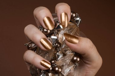 glossy gold nails clipart