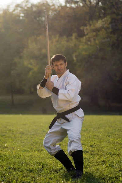 Martial arts outdoors — Stock Photo, Image