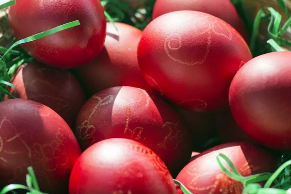 Red Easter eggs — Stock Photo, Image