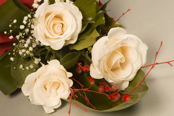Drie rozen bloem boeket — Stockfoto