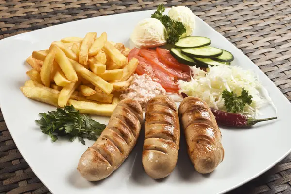 Comida alemana de comida rápida salchicha — Foto de Stock