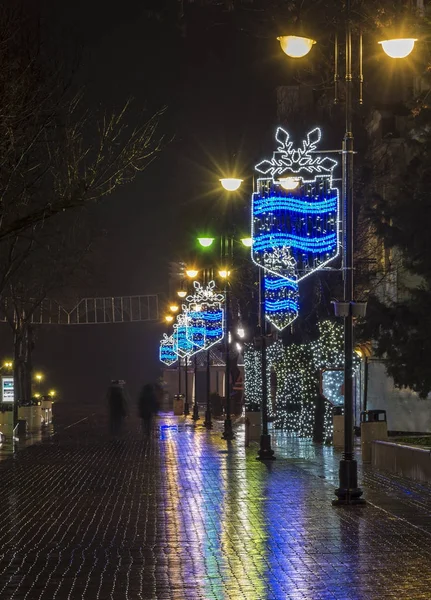 Christmas decoration in the street of Varna, Bulgaria — Stock Photo, Image