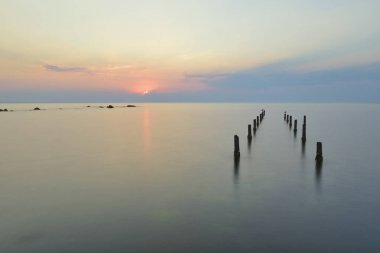 günbatımı, deniz, su, plaj, doğa, sahil, gökyüzü, arka plan, mavi,