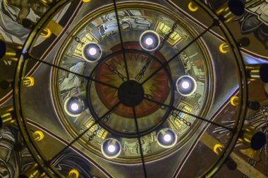 Veliko Tarnovo, Bulgaristan - 04 Nisan 2015: duvar ve çatı kilisenin kutsal Savior Veliko Tarnovo yılında içinde üzerinde 04 Nisan 2015 kapsayan boyama.