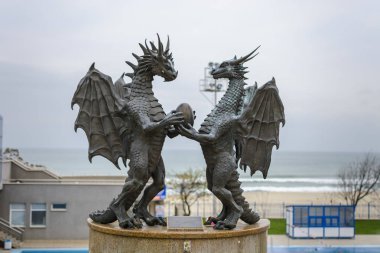 Varna, Bulgaristan, 26 Kasım, 2014: Dragon aşık, bu sculptu