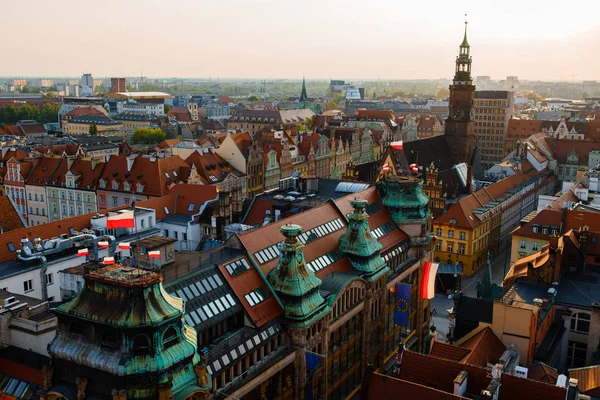 Wroclaw Polónia Abril 2019 Topo Vista Torre Centro Cidade — Fotografia de Stock