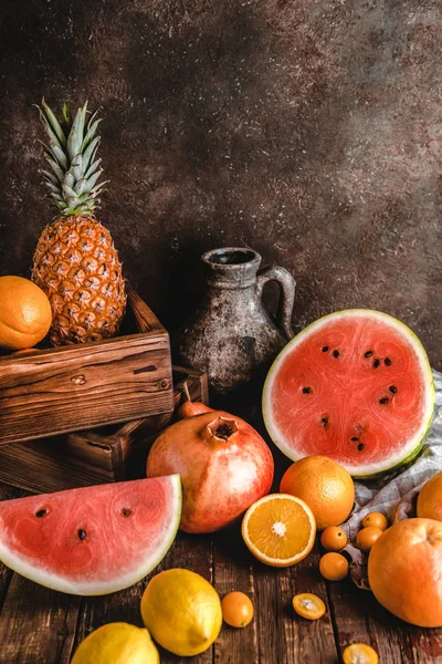 Watermelon and pomegranate — Stock Photo
