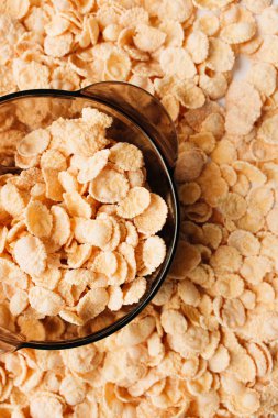 lezzetli çıtır Mısır gevreği kase, sağlıklı kahvaltı