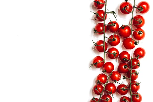 Branches Raw Ripe Cherry Tomatoes Isolated White Background — Stock Photo, Image