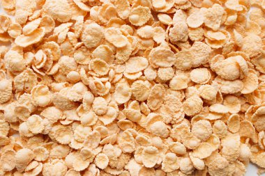 lezzetli çıtır Mısır gevreği, gıda arka plan, sağlıklı kahvaltı yığını