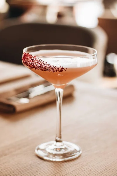 Delizioso Cocktail Alcolico Sul Tavolo Legno — Foto Stock