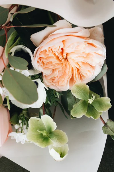 Vackra Våren Bukett Med Anbud Rosa Ranunculus Blommor Elegant Blommig — Stockfoto
